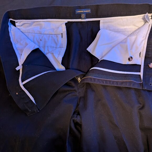 Cambridge Classics Men's Flat Front Dress Pants - 36x34 - Black - Picture 4 of 5